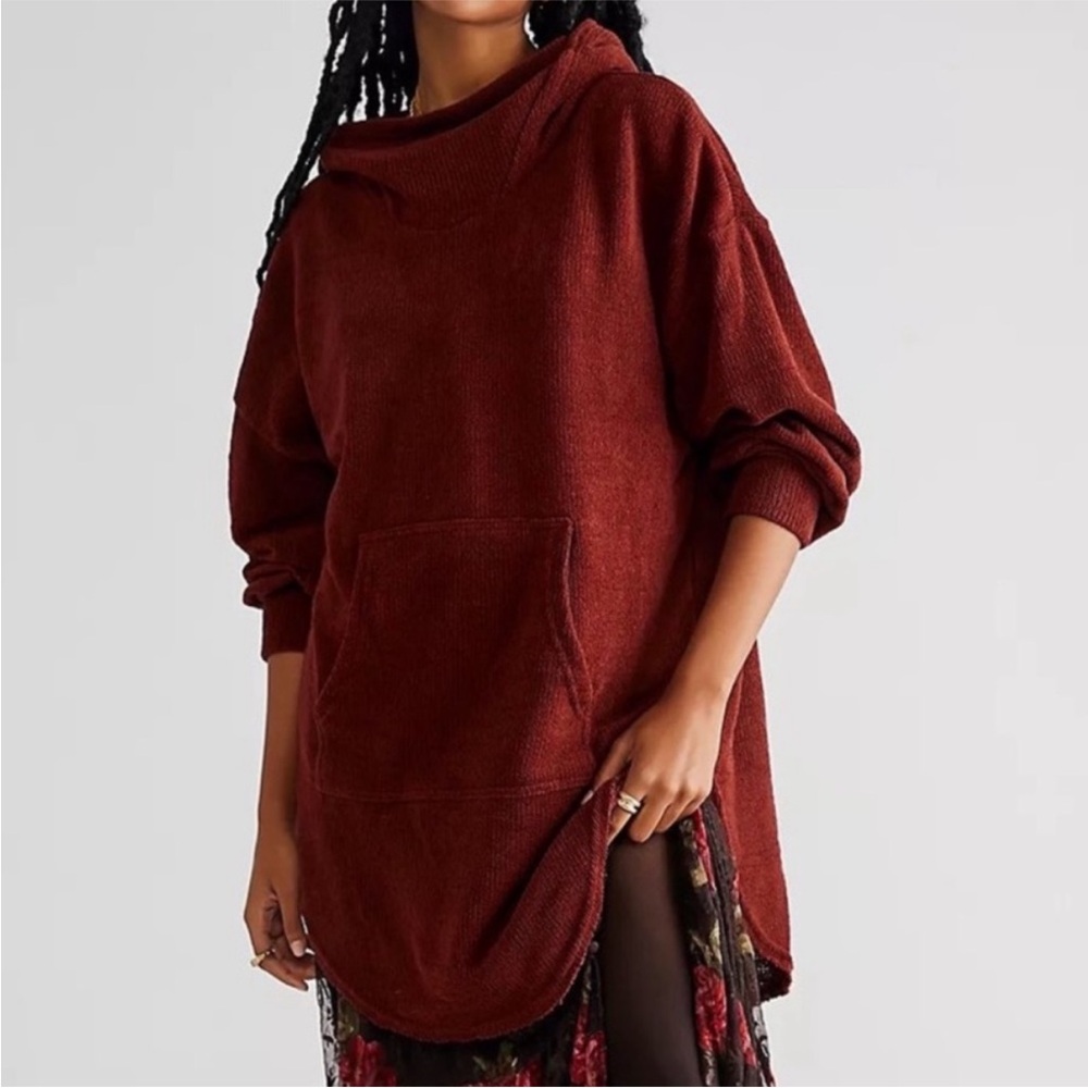 Free People Beach Womens Everywhere Hoodie Red Jasper, Boho, Size XS